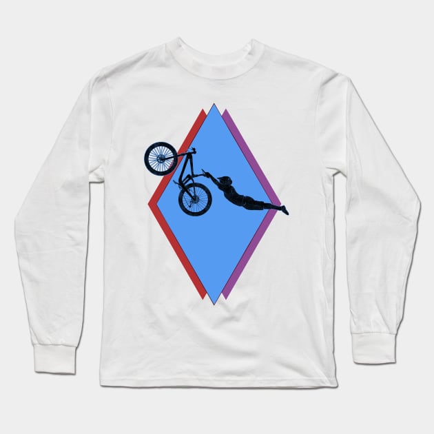 MTB - Epic Slopestyle Bike Jump Retro Long Sleeve T-Shirt by TheWanderingFools